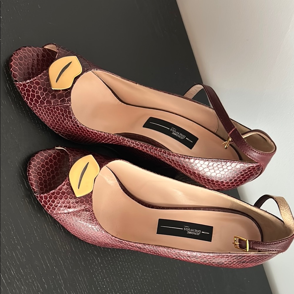 Jerome Dreyfuss Red and Gold Heels